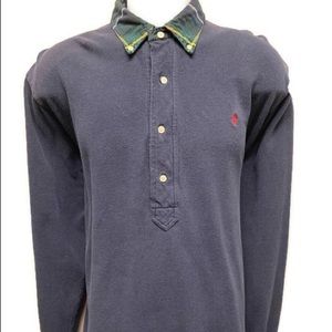 Ralph Lauren Polo Mens L Collar Plaid Sweater
